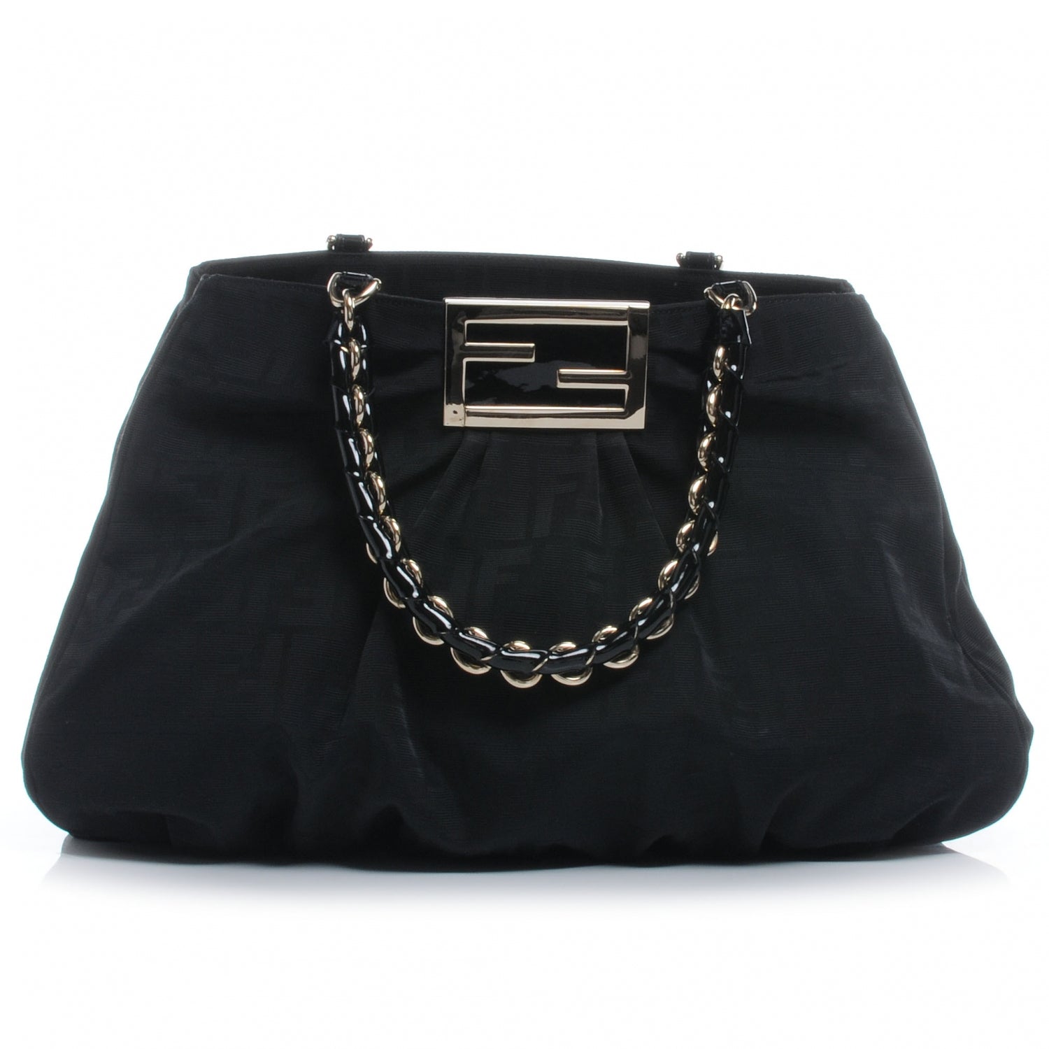 Fendi Zucca Enamel Mia Tote Black 1 of 7