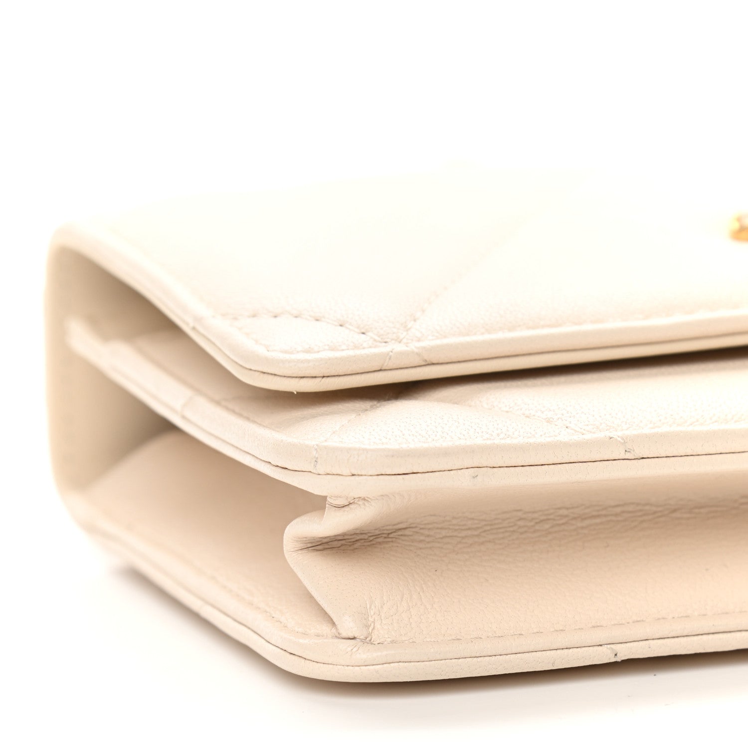 Chanel Goatskin Quilted Chanel 19 Wallet On Chain WOC Light Beige 8 of 9