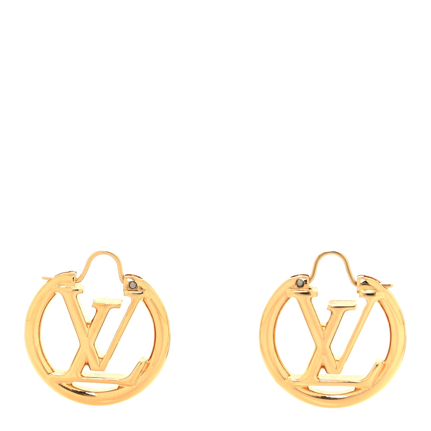 Louis Vuitton Metal Small Louise Hoop Earrings Gold 1 of 5
