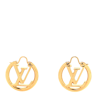 Louis Vuitton Metal Small Louise Hoop Earrings Gold 1 of 5