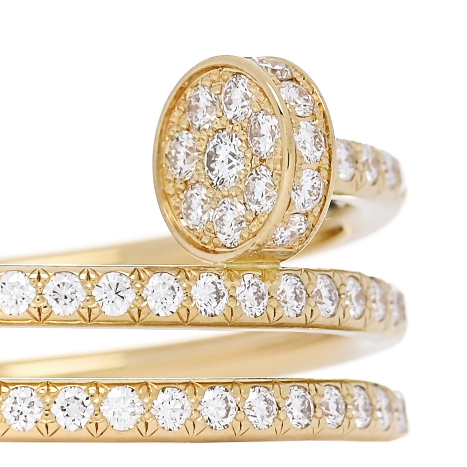 Cartier 18K Yellow Gold Diamond Double Juste Un Clou Paved Ring 52 6 4 of 6