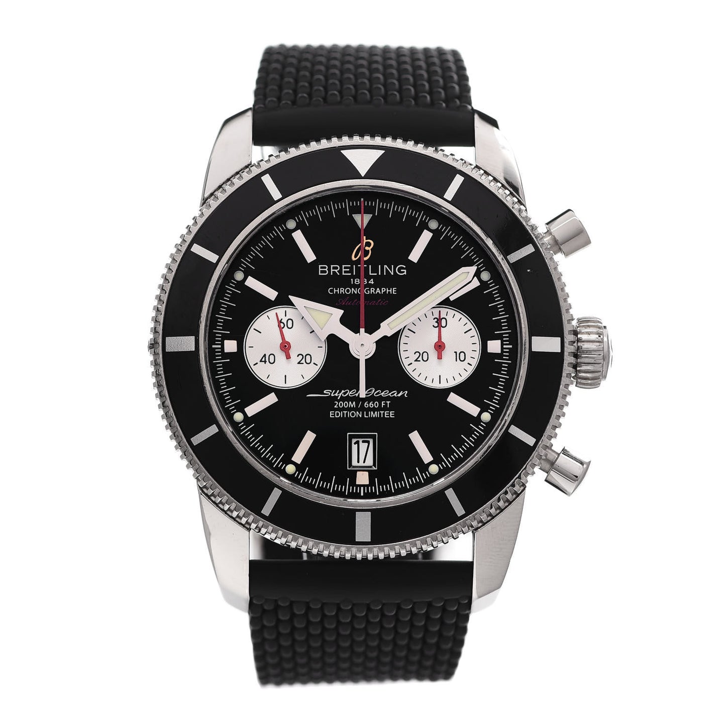 Stainless Steel Rubber 46mm Superocean Heritage Limited Edition Automatic Watch Black A23320