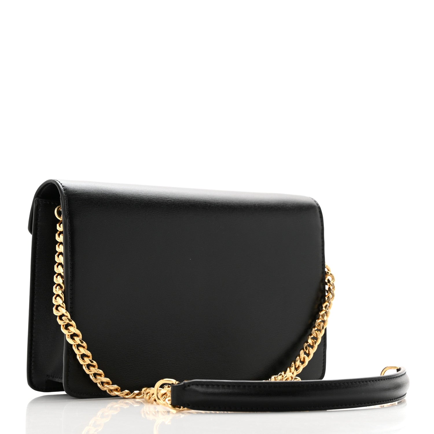 Celine Shiny Calfskin Triomphe Margo Wallet on Chain Black 3 of 11