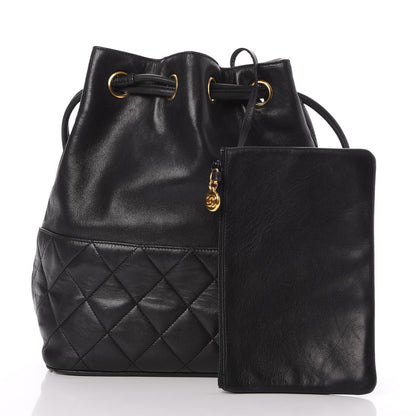 Chanel Lambskin CC Drawstring Bag Black 3 of 8
