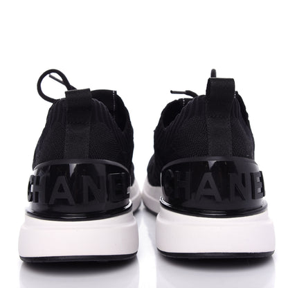 Chanel Fabric Logo Sneakers 38 Black 7 of 10