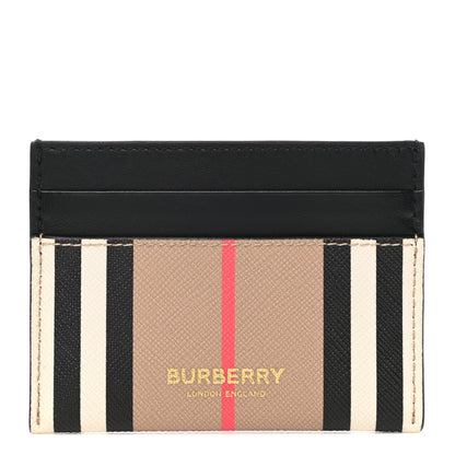 Burberry E-Canvas Calfskin Icon Stripe Card Case Archive Beige 1 of 8