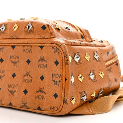 MCM Visetos Studded Small Stark Backpack Cognac 10 of 10