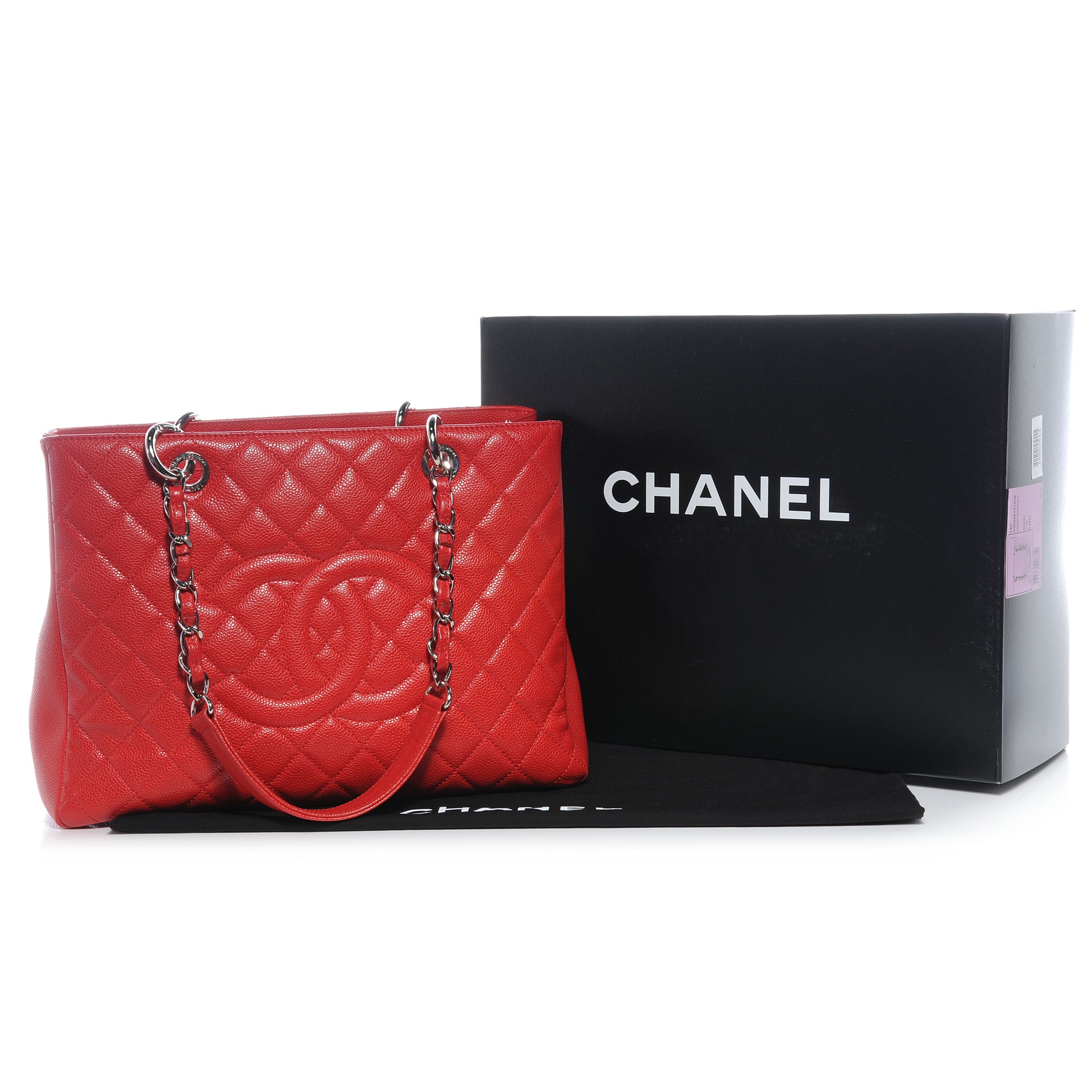 Chanel Caviar Grand Shopping Tote GST Red 5 of 8