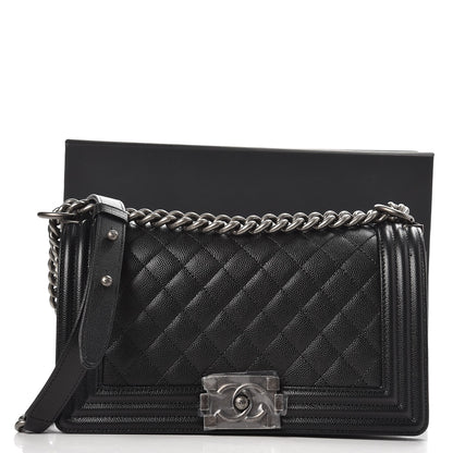 Chanel Caviar Quilted Medium Boy Flap Black 9 of 9