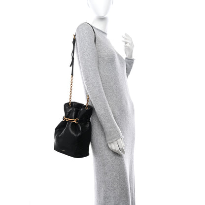 Saint Laurent SAINT LAURENT Lambskin Quilted Le Maillon Bucket Bag Black 2 of 9