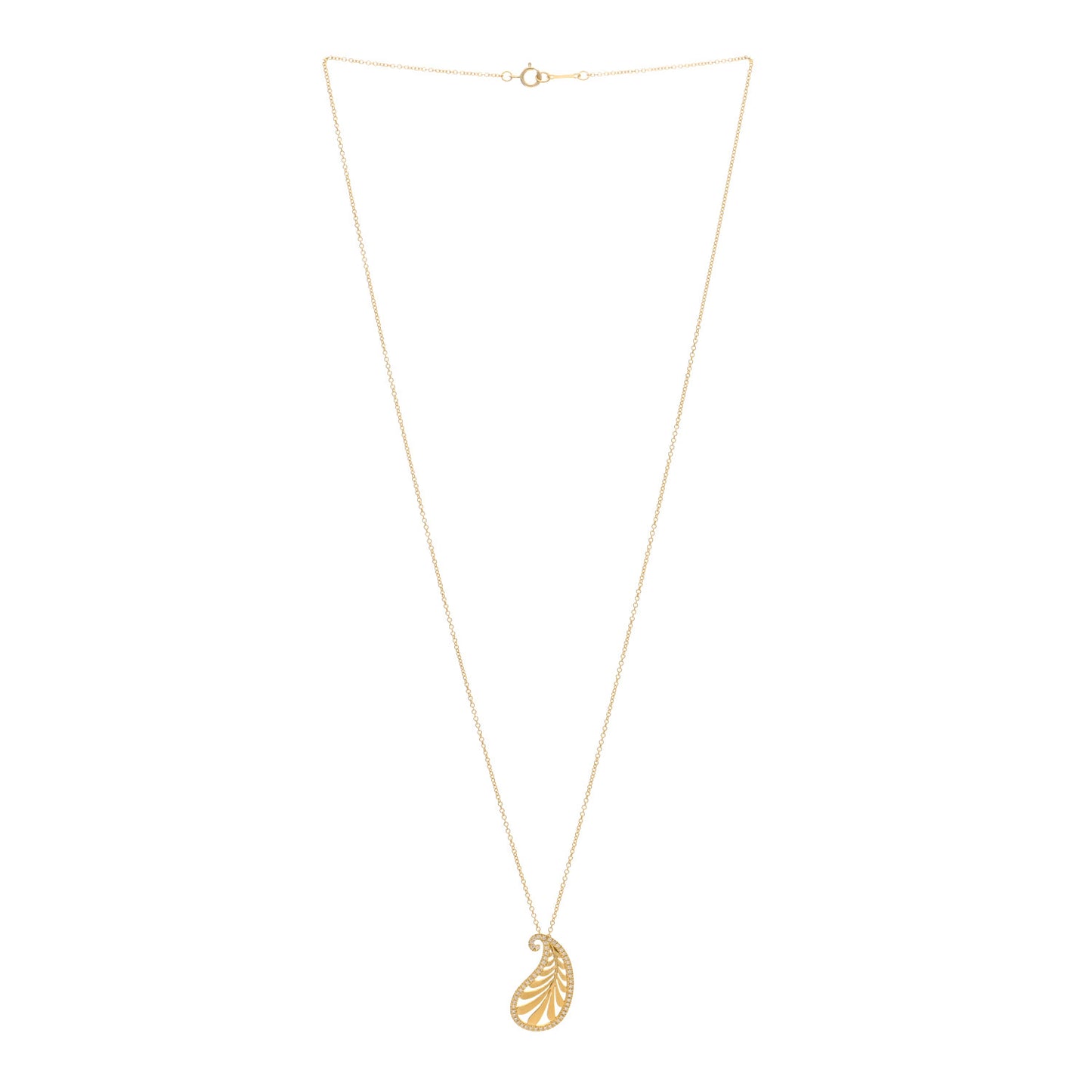 18K Yellow Gold Diamond Paloma Picasso Villa Palm Pendant Necklace