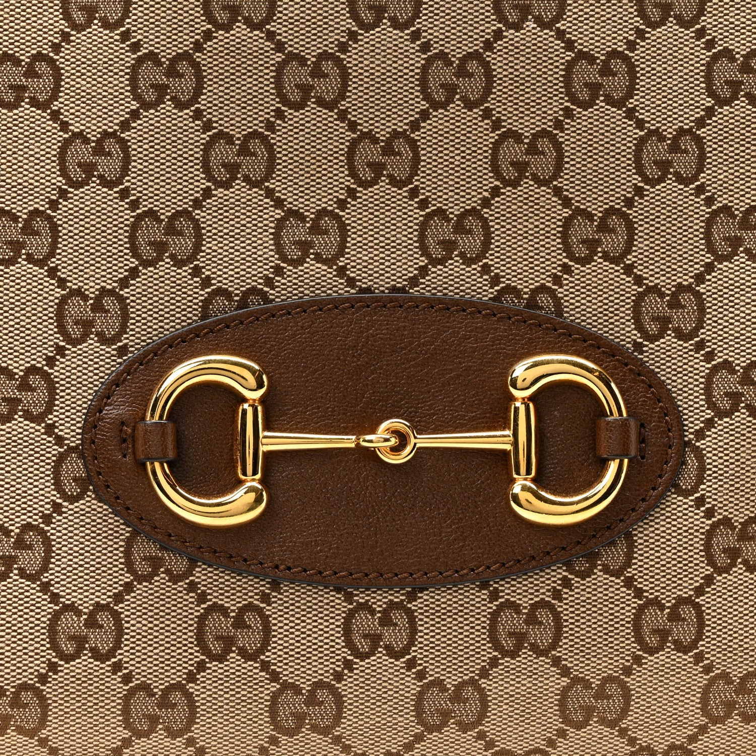 Gucci Monogram Calfskin Medium Horsebit 1955 Tote Bag Beige Brown Sugar 8 of 10