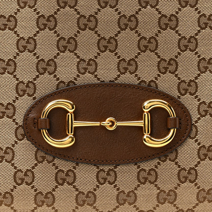 Gucci Monogram Calfskin Medium Horsebit 1955 Tote Bag Beige Brown Sugar 8 of 10