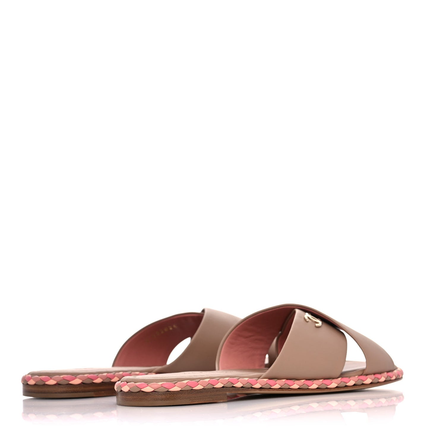 Lambskin Mule Sandals 38 Light Brown