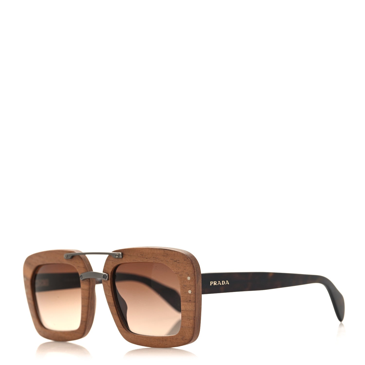 Prada Wooden Malabar Sunglasses SPR30R Canaletto Tortoise 1 of 6