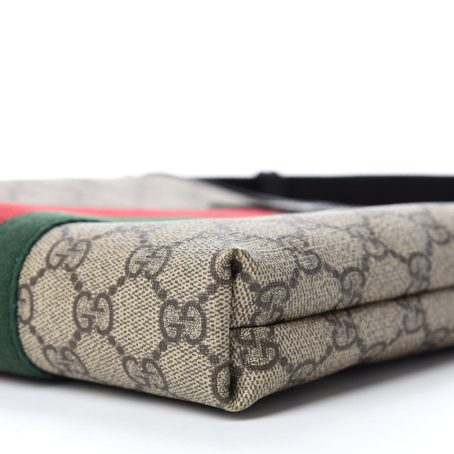 GG Supreme Monogram Web Messenger Bag Black