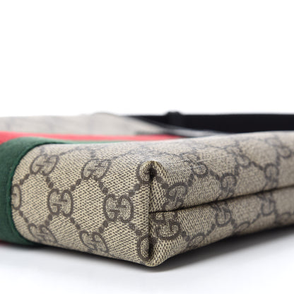 Gucci GG Supreme Monogram Web Messenger Bag Black 7 of 11