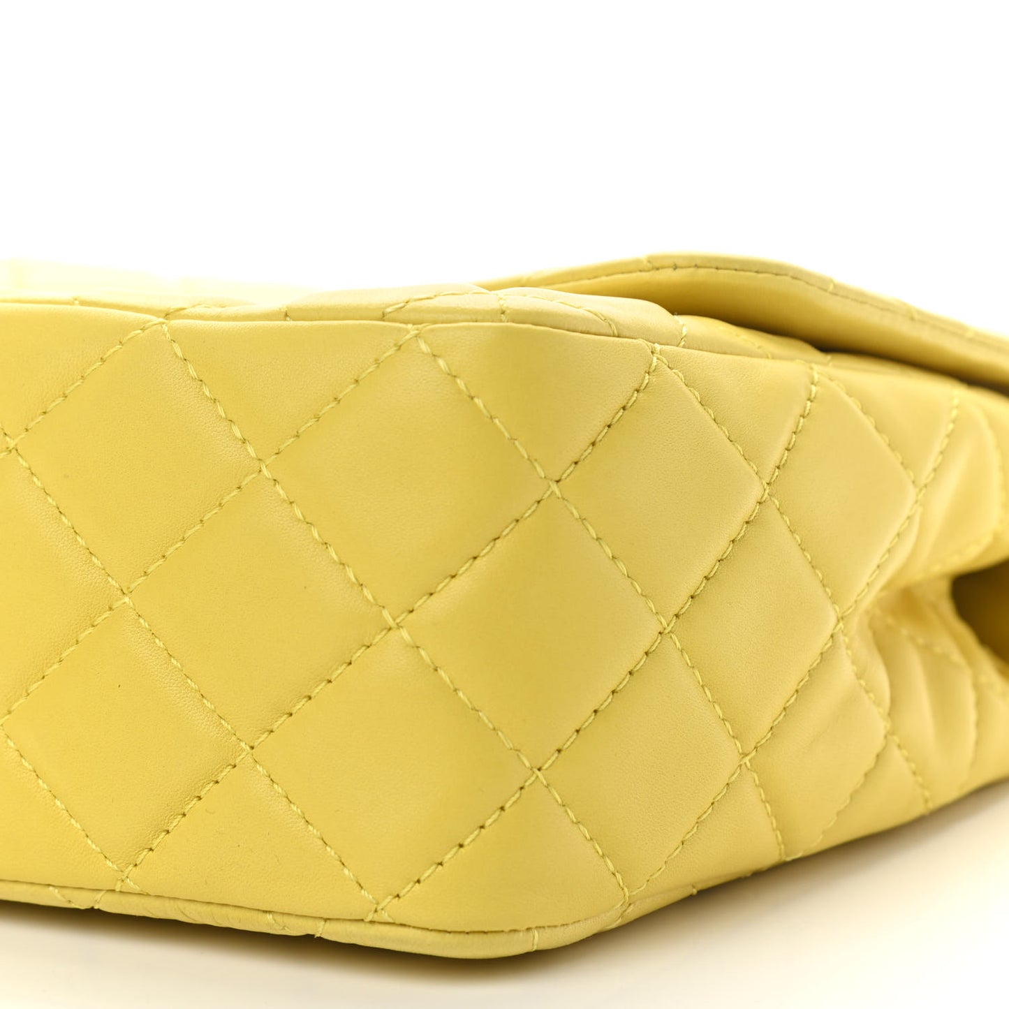 Lambskin Quilted Jumbo Single Flap Yellow