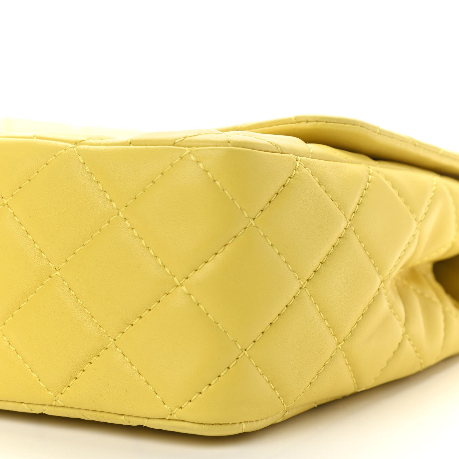 Chanel Lambskin Quilted Jumbo Single Flap Yellow 9 of 9