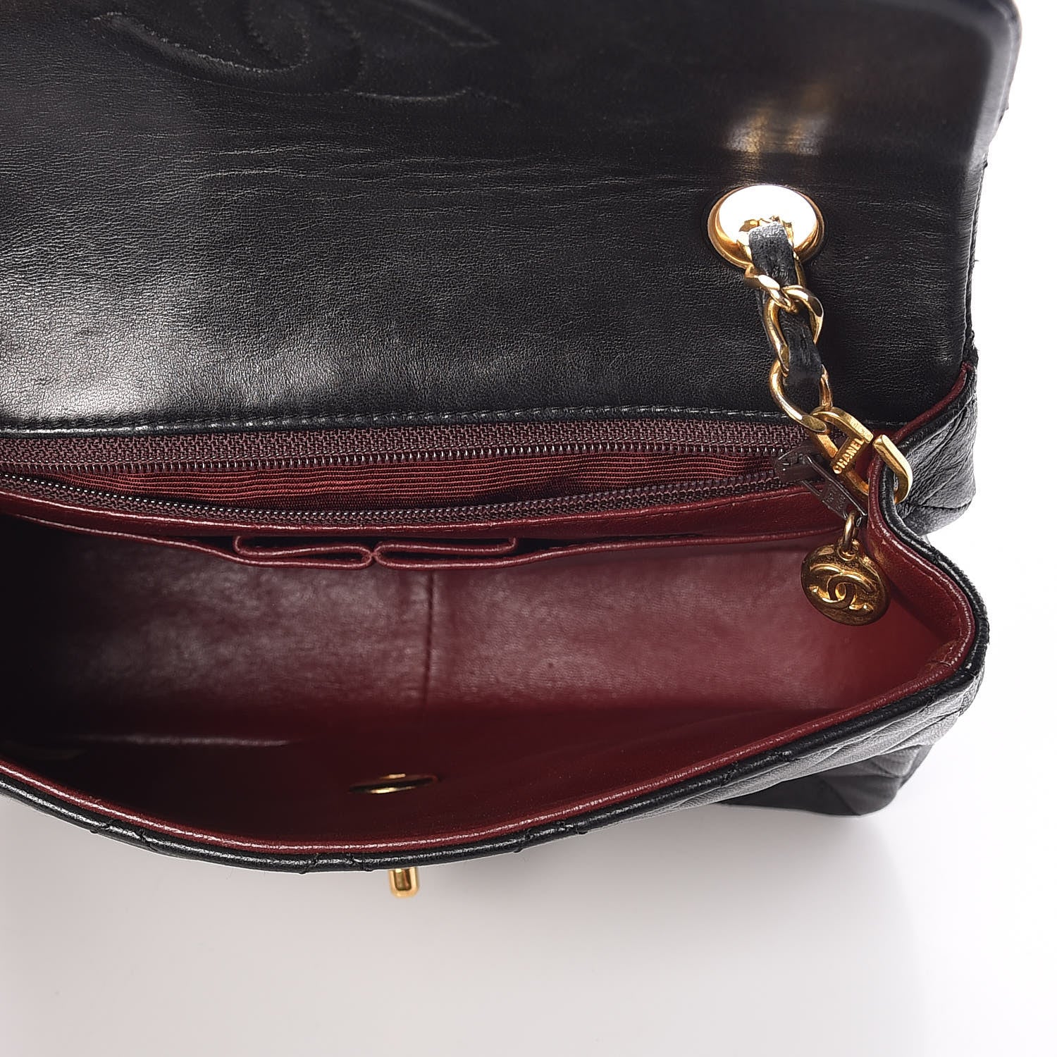 Chanel Lambskin Quilted Mini Square Flap Bag Black 5 of 14