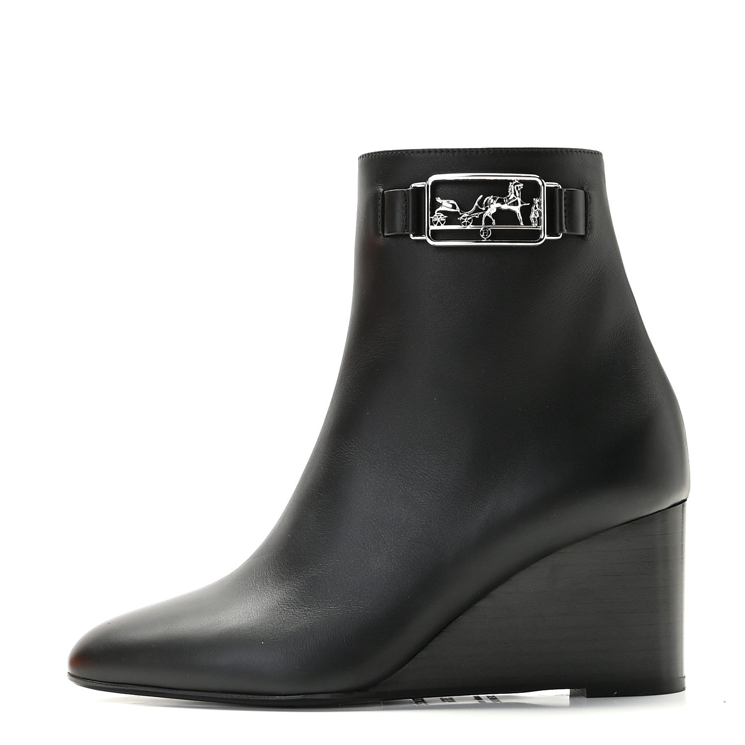 Hermes Calfskin Andrene Ankle Boots 36.5 Black 1 of 14