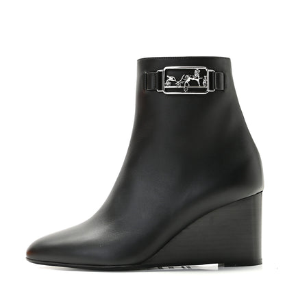 Hermes Calfskin Andrene Ankle Boots 36.5 Black 1 of 14