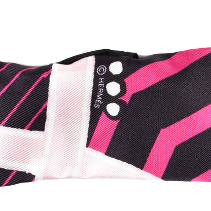 Hermes Silk Jeu de Soie Uniforme Twilly Rose Vif Black Rose 4 of 4