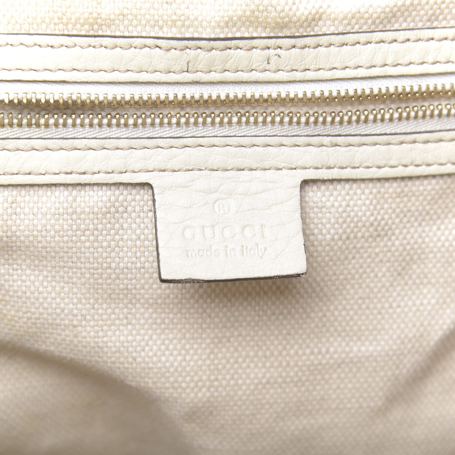 Pebbled Calfskin Medium Soho Shoulder Bag Off White