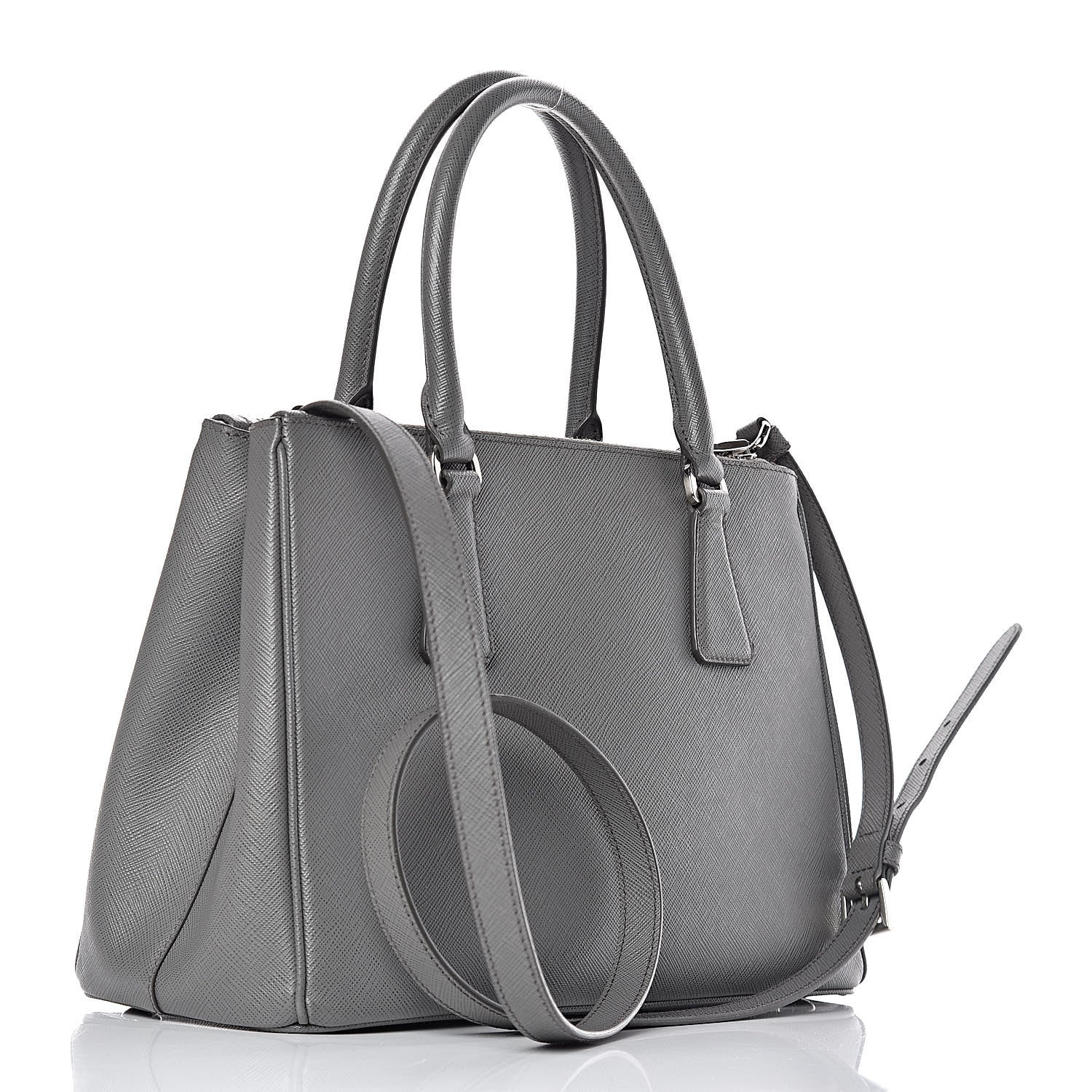 Prada Saffiano Small Galleria Double Zip Tote Marmo 4 of 12
