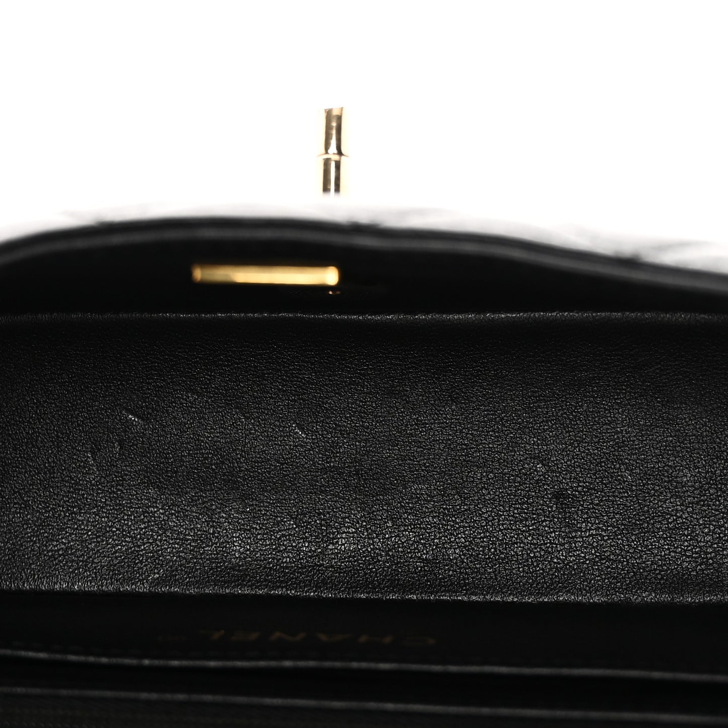 Lambskin Quilted Mini Rectangular Flap Black