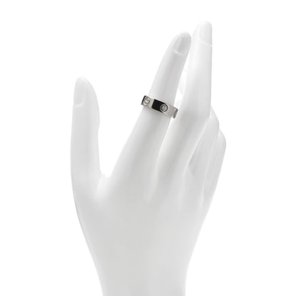 Cartier 18K White Gold 3 Diamond 5.5mm LOVE Ring 52 6 2 of 6