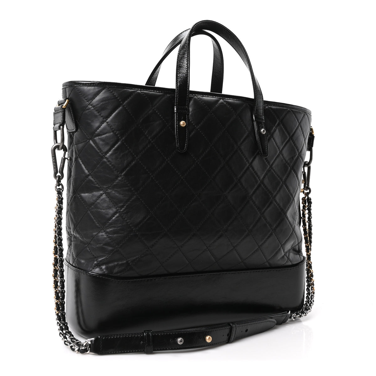 Chanel Calfskin Quilted Large Gabrielle Shopping Tote Black 3 of 10