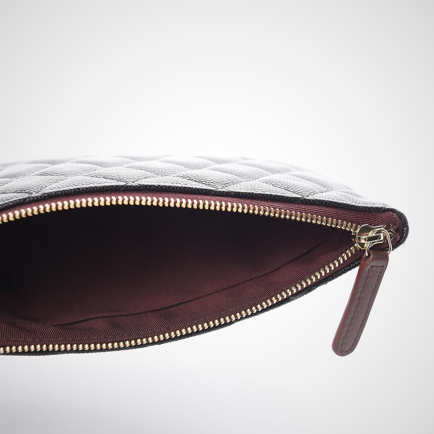 Caviar Quilted Cosmetic Case Black