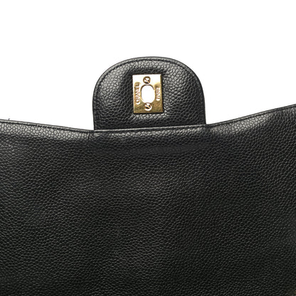 Chanel Caviar Quilted Jumbo Single Flap Black 18 of 25
