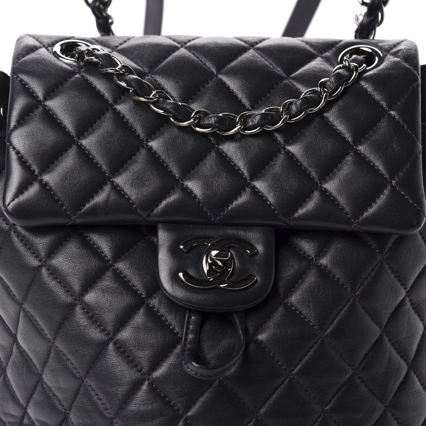 Lambskin Quilted Small Urban Spirit Backpack Navy