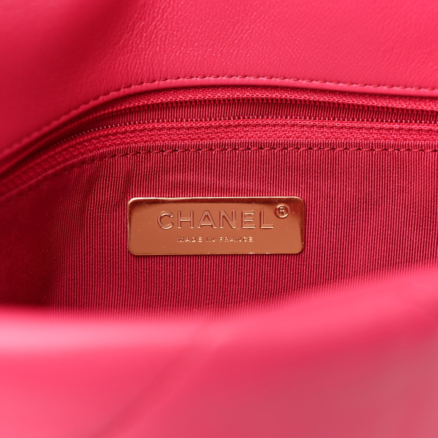Goatskin Quilted Medium Chanel 19 Flap Dark Pink