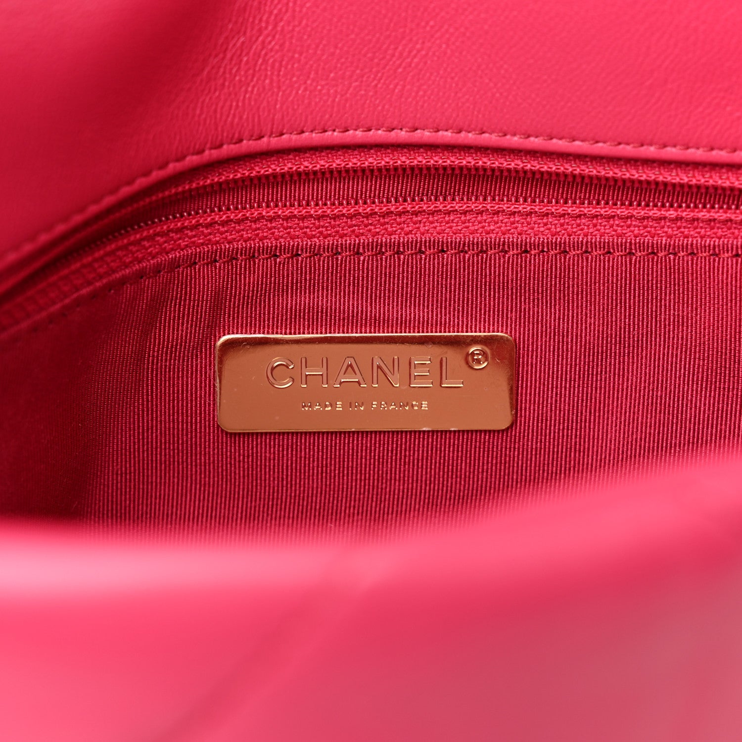 Chanel Goatskin Quilted Medium Chanel 19 Flap Dark Pink 6 of 11