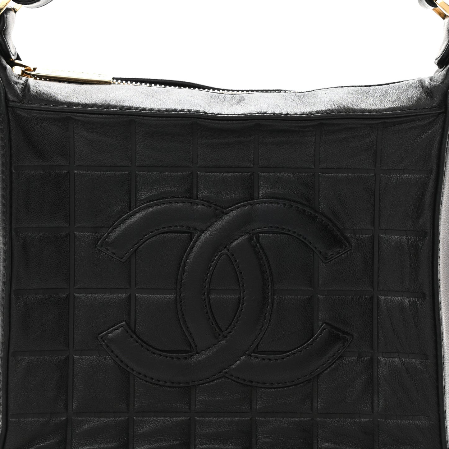 Lambskin Quilted Small Chocolate Bar Shoulder Bag Black