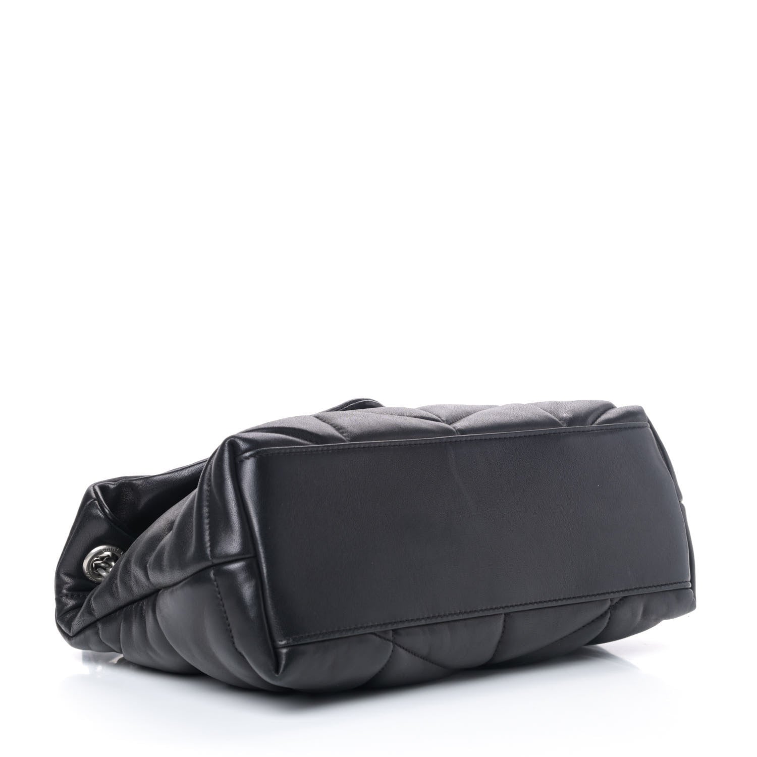 Saint Laurent Lambskin Quilted Small Loulou Puffer Monogram Chain Satchel Black 3 of 4