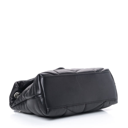 Saint Laurent Lambskin Quilted Small Loulou Puffer Monogram Chain Satchel Black 3 of 4