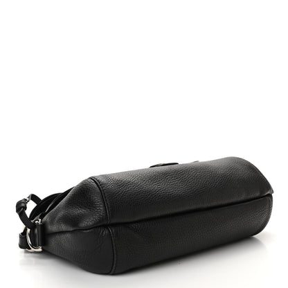 Gucci Pebbled Calfskin Medium Techno Horsebit Shoulder Flap Bag Black 4 of 10
