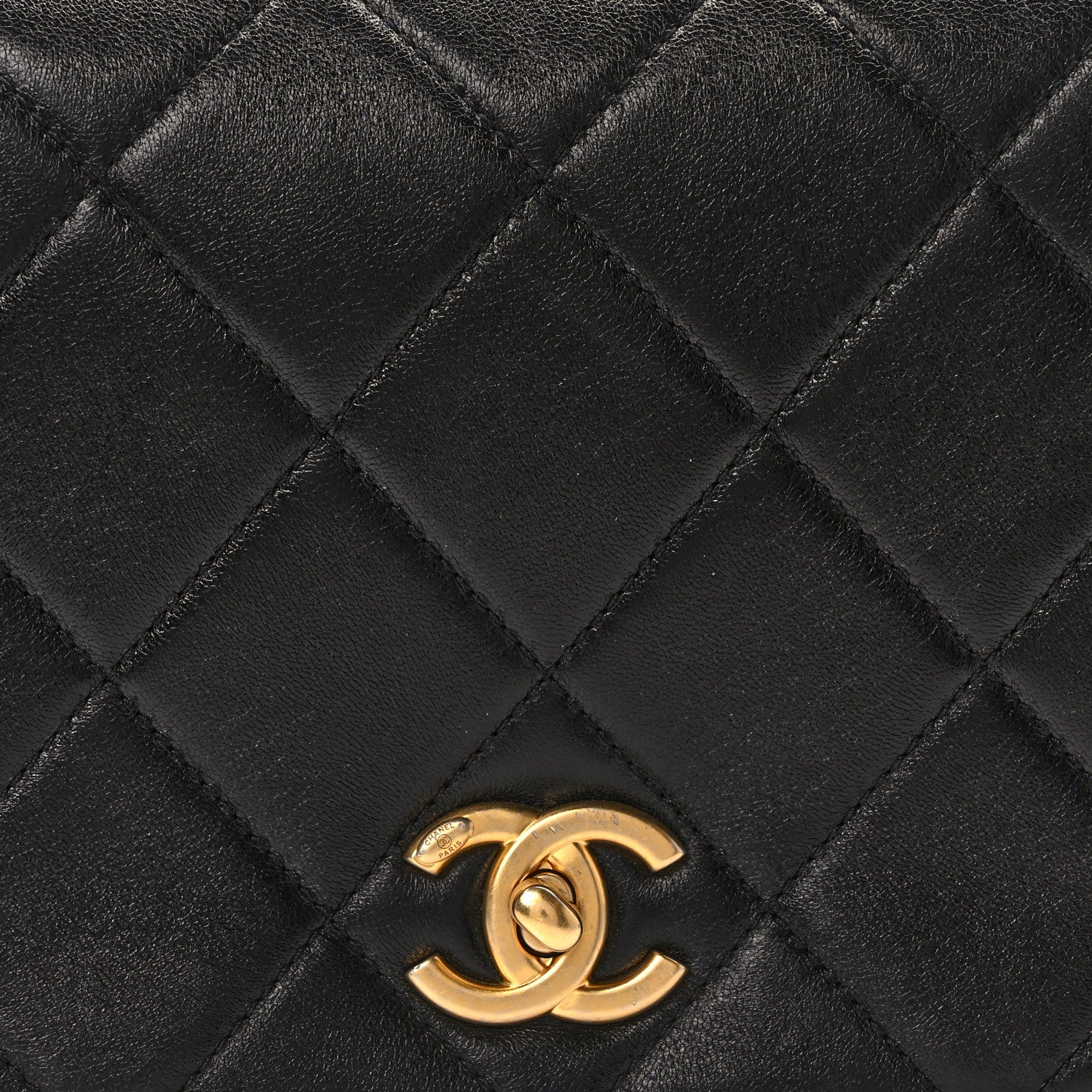 Chanel Shiny Lambskin Quilted Chain Around Flap Bag Black 8 of 12