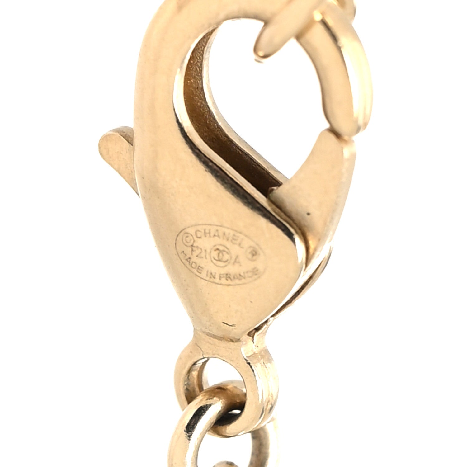 Chanel Crystal CC Crown Signet Necklace Gold 5 of 5