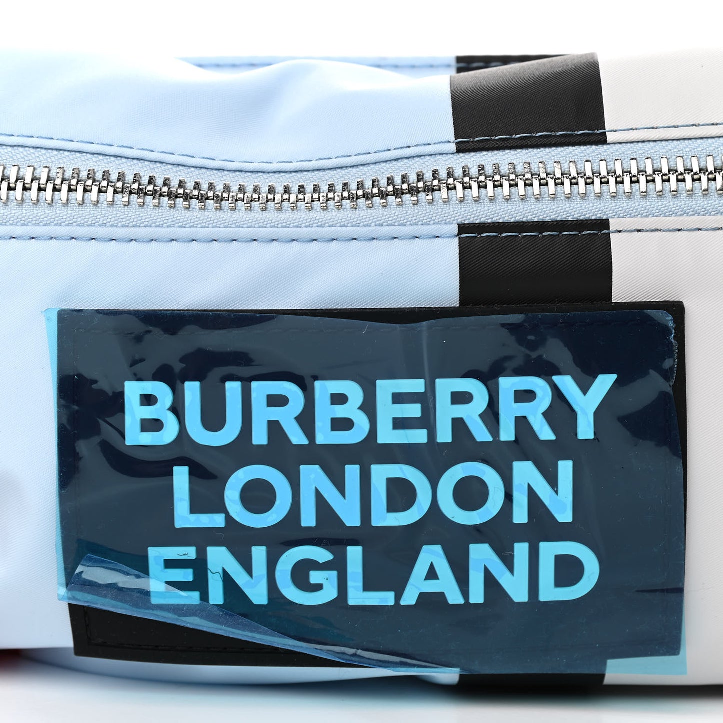 Econyl Logo Print Check Childrens Bum Bag Blue