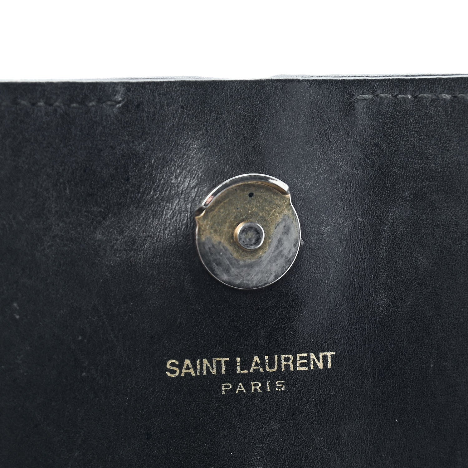 Saint Laurent Calfskin Patterned Small Cassandre Tassel Satchel Black 8 of 8