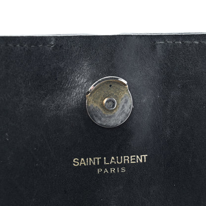 Saint Laurent Calfskin Patterned Small Cassandre Tassel Satchel Black 8 of 8
