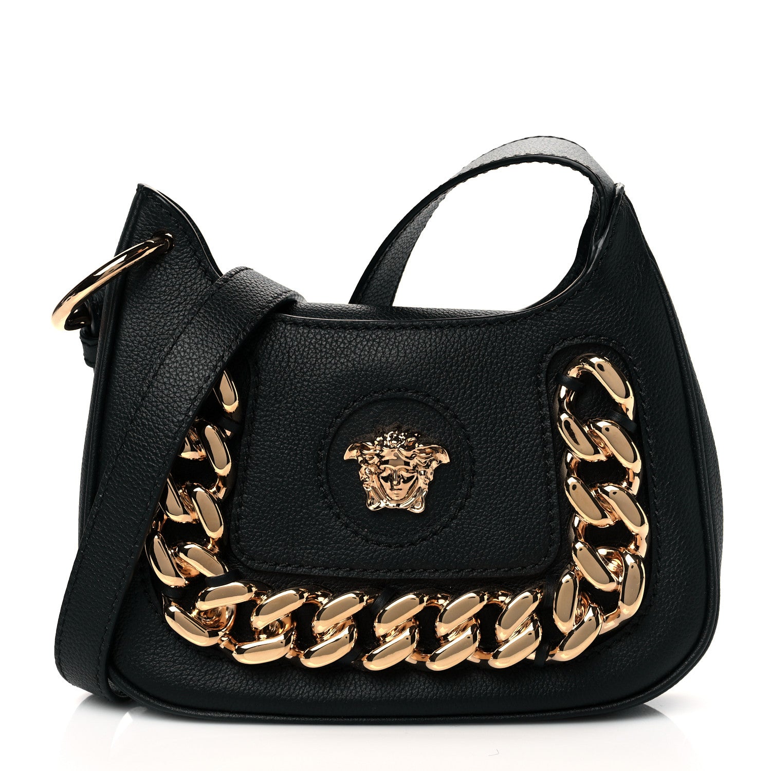 Versace Calfskin La Medusa Small Chain Hobo Bag Black 1 of 9