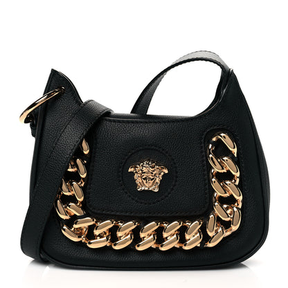 Versace Calfskin La Medusa Small Chain Hobo Bag Black 1 of 9
