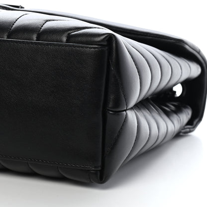 Saint Laurent Calfskin Y Quilted Monogram Medium Loulou Chain Satchel Black 9 of 10