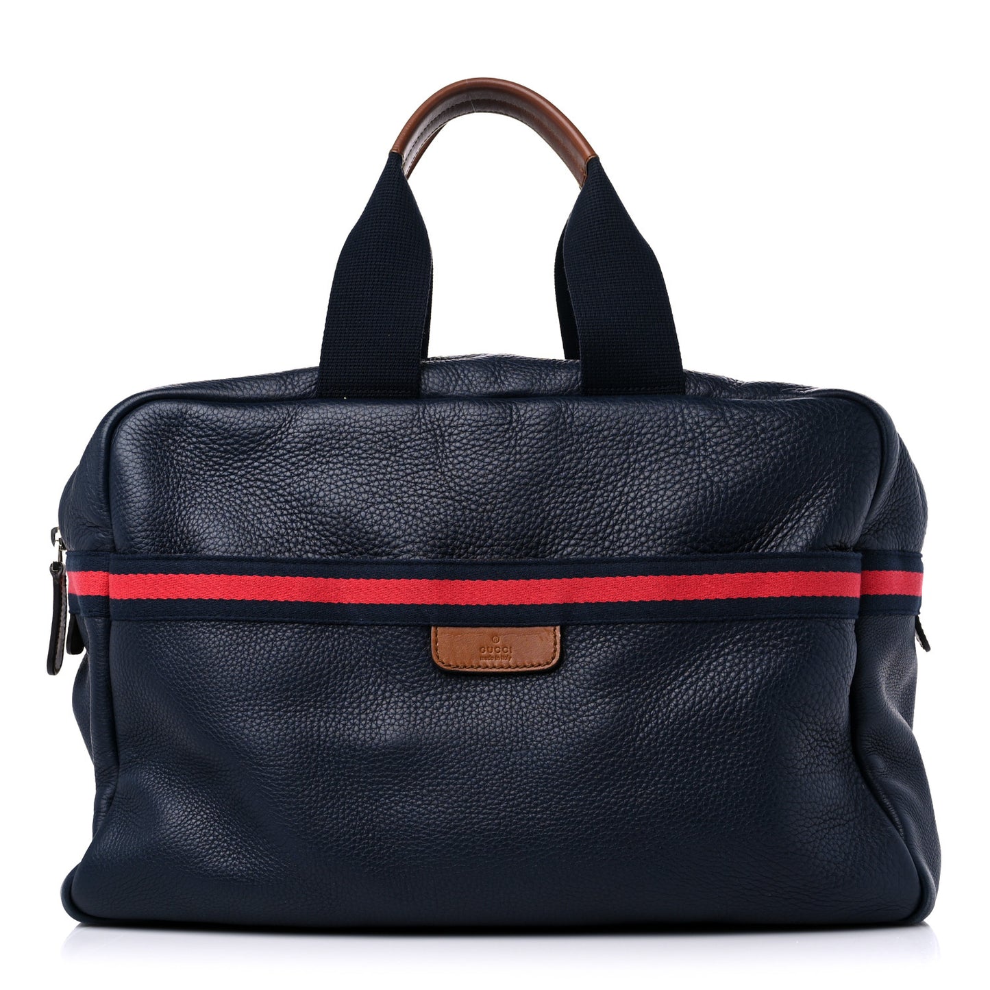 Calfskin Signature Web Duffle Navy